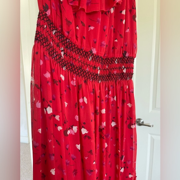 JOIE red floral ruffle dress - Picture 8 of 9